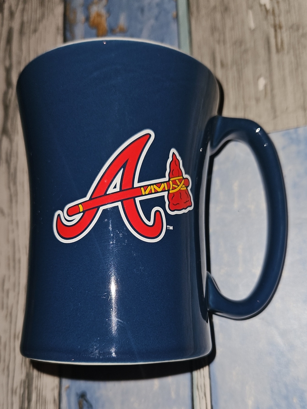 Atlanta Braves Navy Ceramic Mug with Tomahawk Logo
